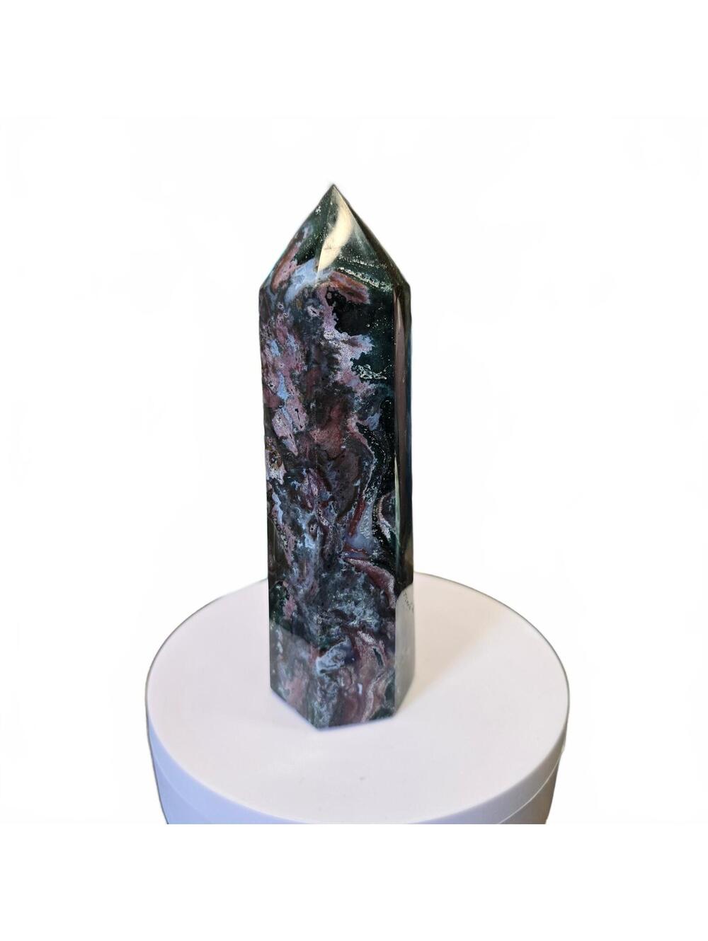 A075. Ocean Jasper Natural Crystal Tower 6"